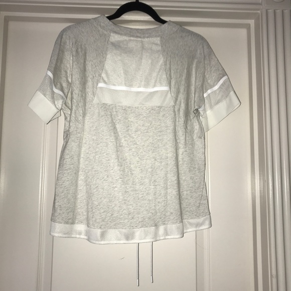 Nike White Draw String Waist Top with Mesh Accents - Picture 2 of 3